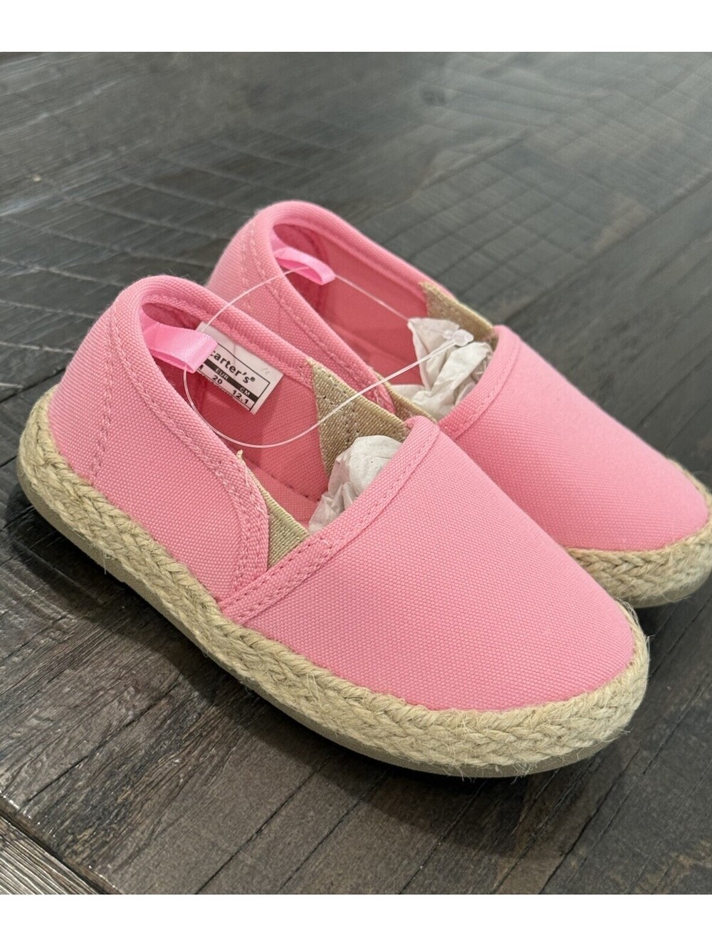 Carter's Simple Joys Ari Espadrille Slip-On Pink Shoes Toddler Size 5 NWT Girls